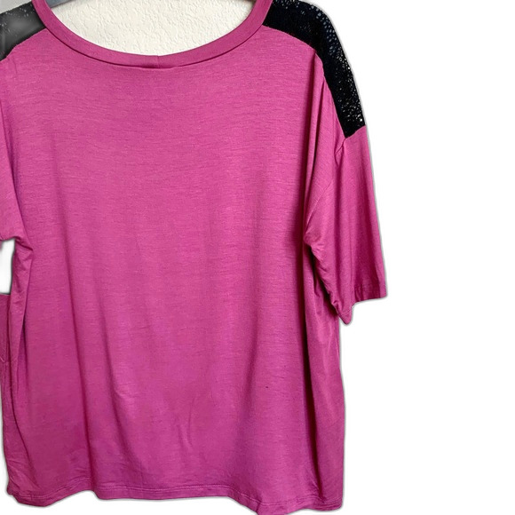 Show me your Mu-Mu pink top magenta short sleeve top size XL boho - Picture 2 of 13